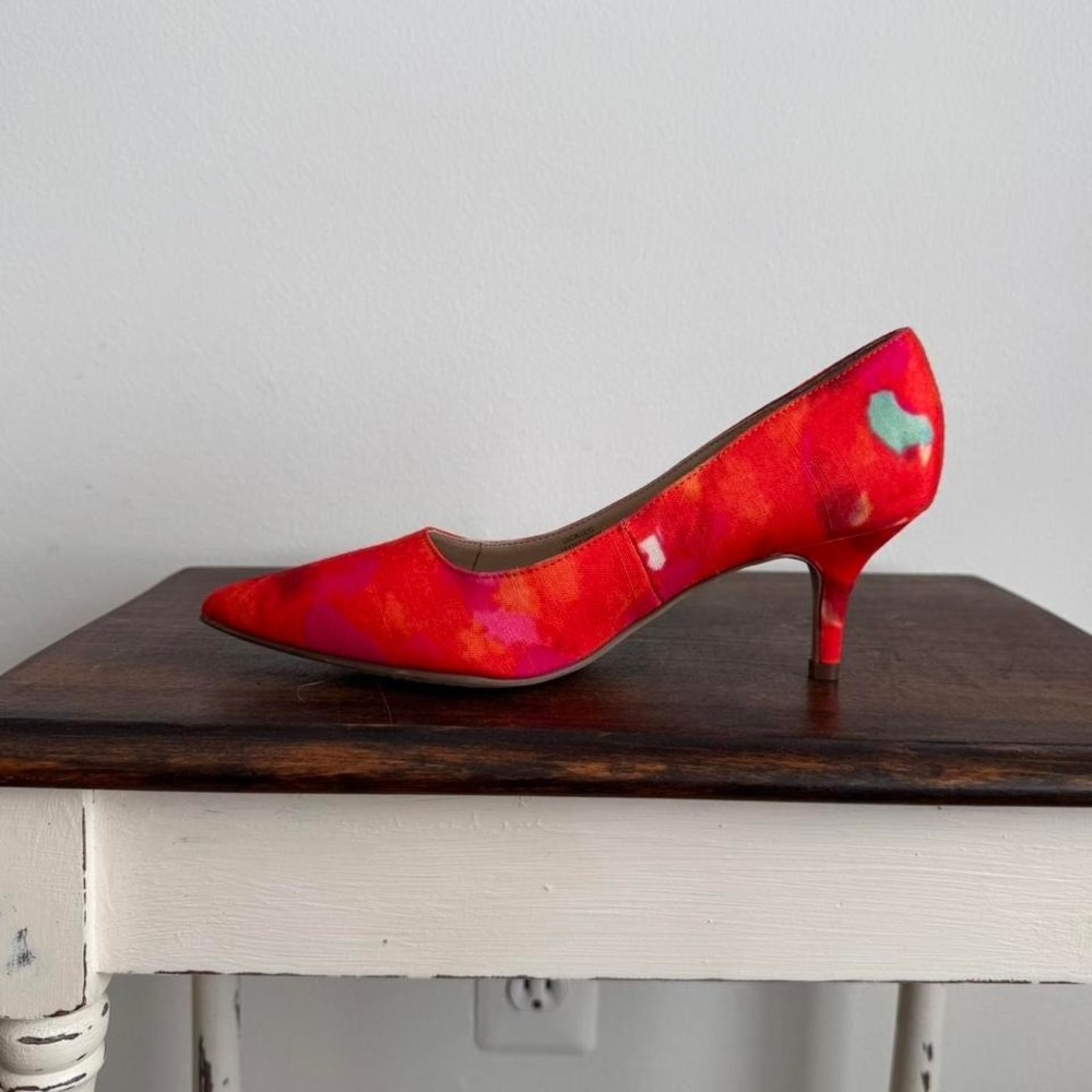 Y2K Coral Orange Heel Size 6 coral pink red y2k 90s bright color - Picture 8 of 8